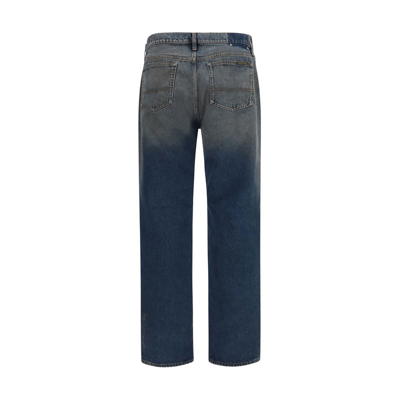 Golden Goose Blue Cotton Straight-Leg Jeans