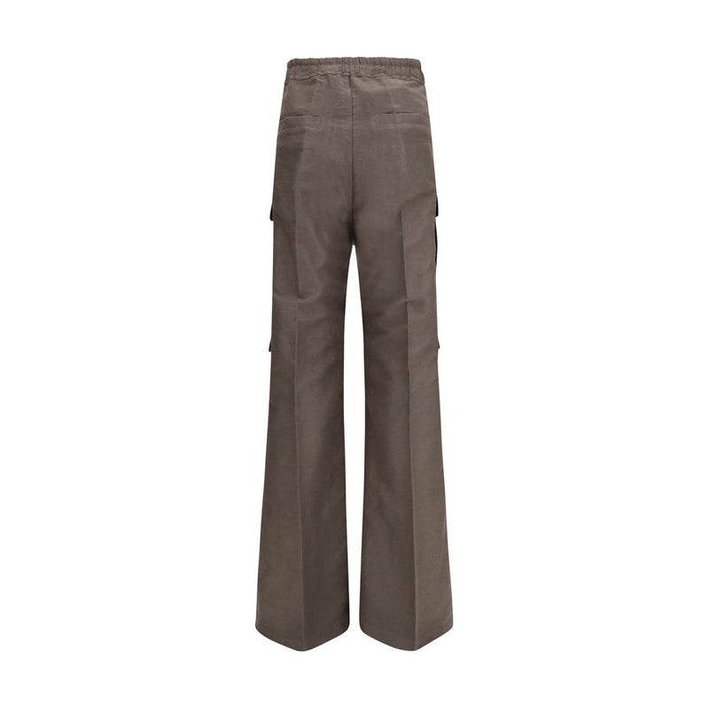Rick Owens Brown Ramie Cargo Pants