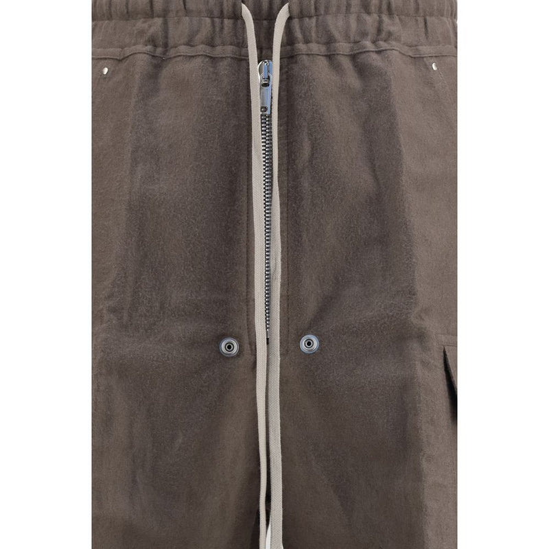 Rick Owens Brown Ramie Cargo Pants