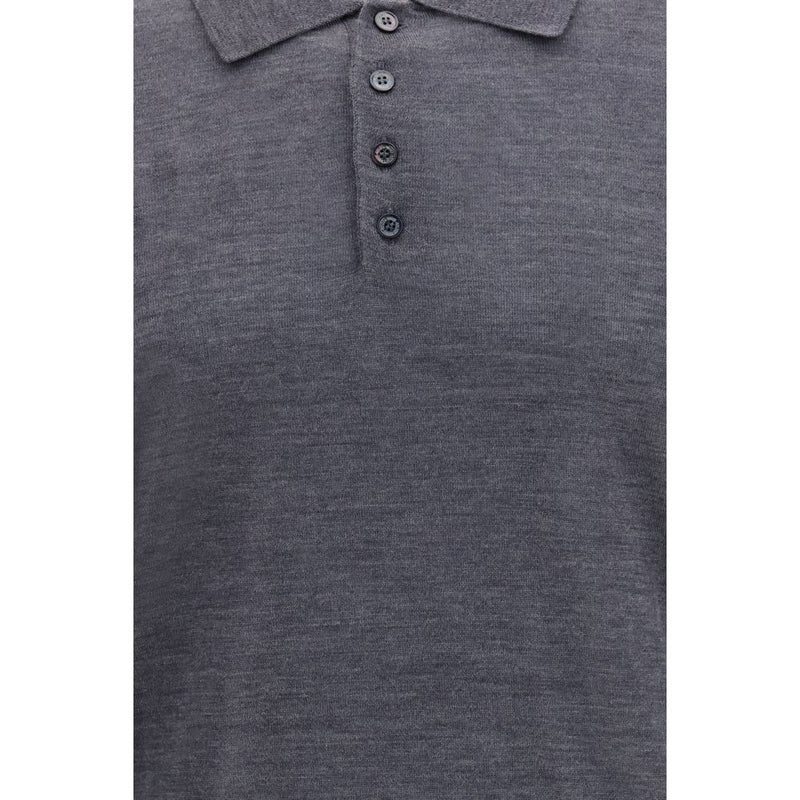 Golden Goose Gray Wool Oves Aries Polo Shirt