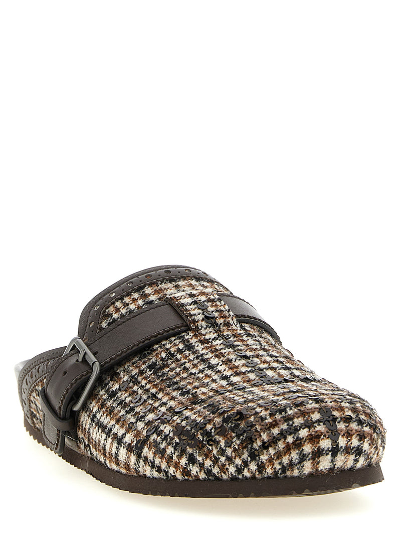 Brunello Cucinelli Brown Alpaca Leather Clogs