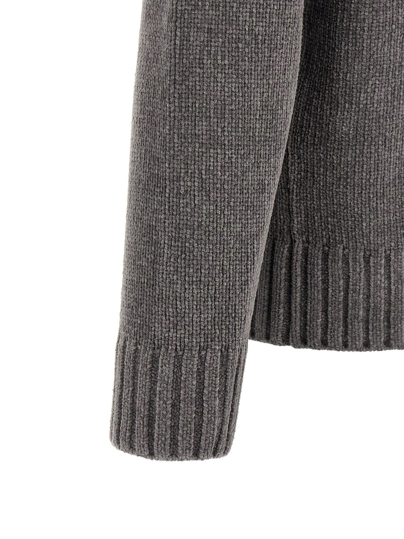 Detail view of the ribbed cuff and hem on the Stone Island Gray Cotton Cardigan for Men | Gray, emphasizing durable cotton knit texture and polished finishing. This comfortable Stone Island Cardigan for Men is New with tags, in-stock, Gray, and available in L, M, XL, and XXL; 13879, 79680700467, Cardigans - Sweaters - Clothing, Clothing, Discount_30-39, Men, Stone Island, Sweaters - Clothing.