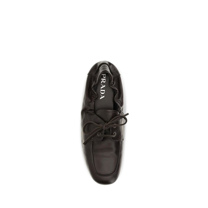 Prada Brown Calf Leather Bos Taurus Slip-On Loafers