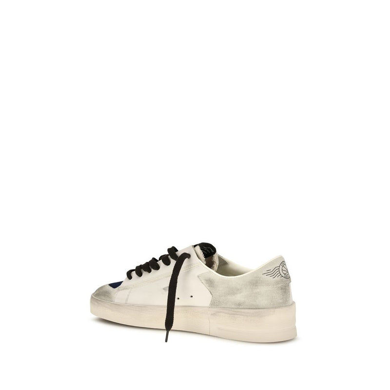 Golden Goose Gray Calf Leather Bos Taurus Low Top Sneakers