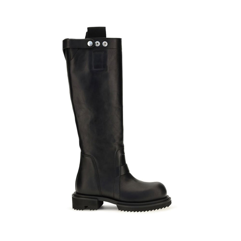 Rick Owens Black Calf Leather Bos Taurus Rain Boots
