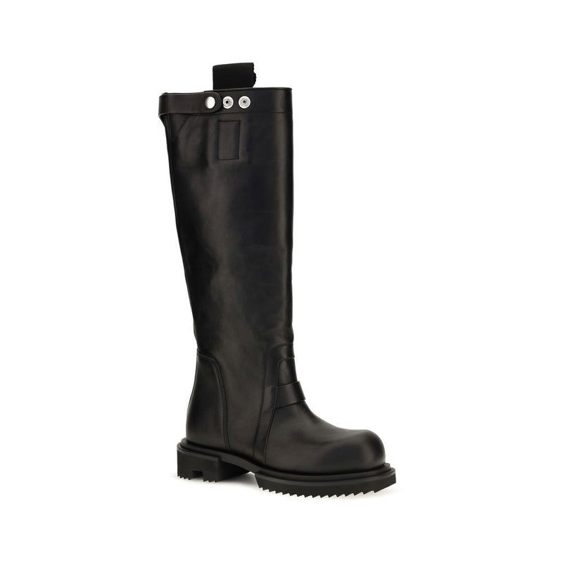 Rick Owens Black Calf Leather Bos Taurus Rain Boots