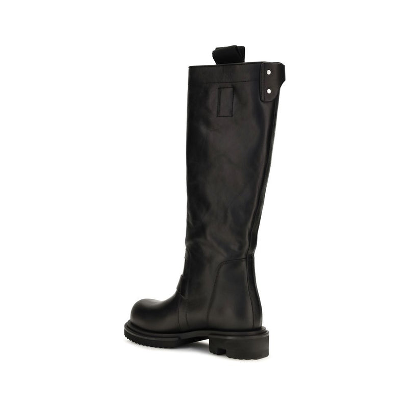 Rick Owens Black Calf Leather Bos Taurus Rain Boots