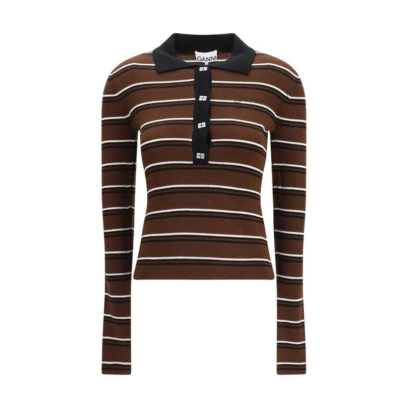 Camisa de vestir de lana Ganni para mujer