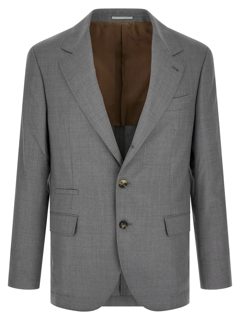 Brunello Cucinelli Gray Virgin Wool Blazer