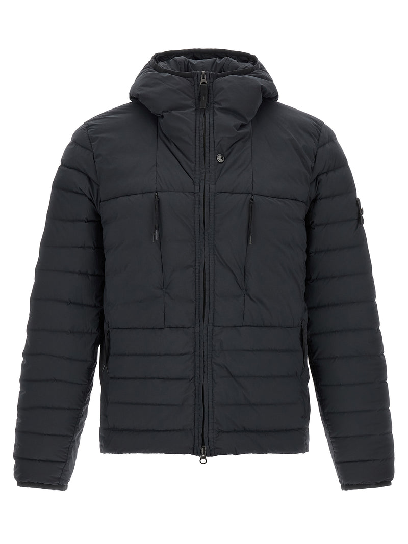 Stone Island Blue Polyamide Full-Length Jacket