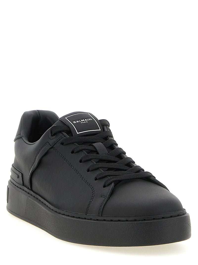 Balmain Black Calfskin Low Top Sneakers