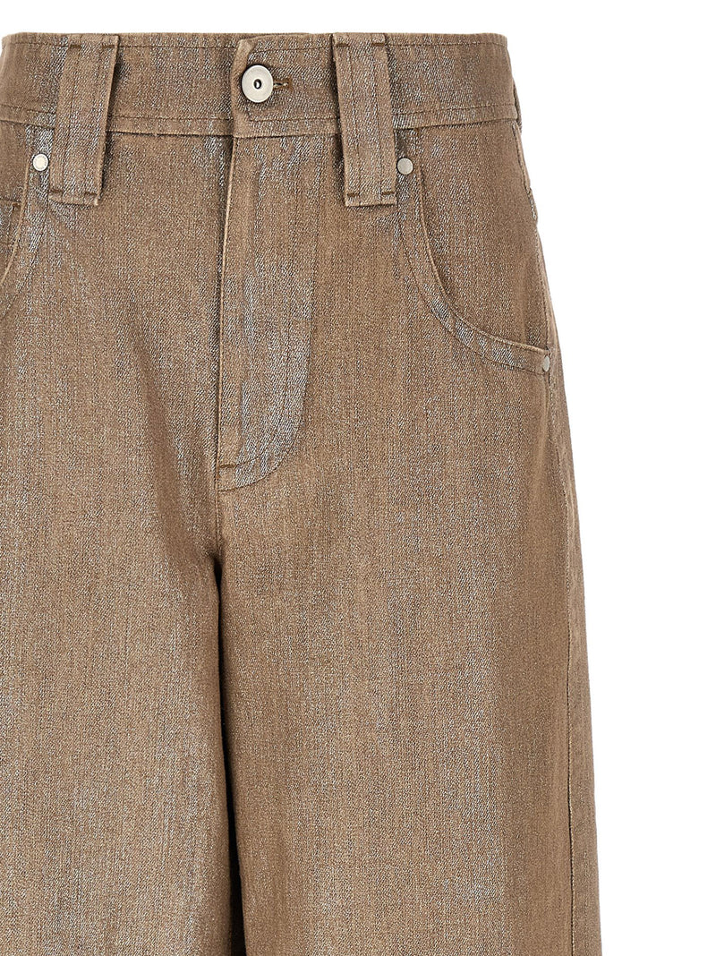 Brunello Cucinelli Beige Cotton Relaxed Fit Jeans