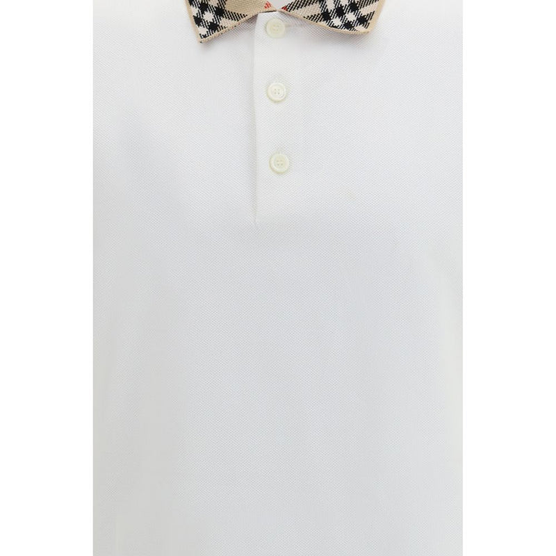 Burberry White Cotton Polo Shirt