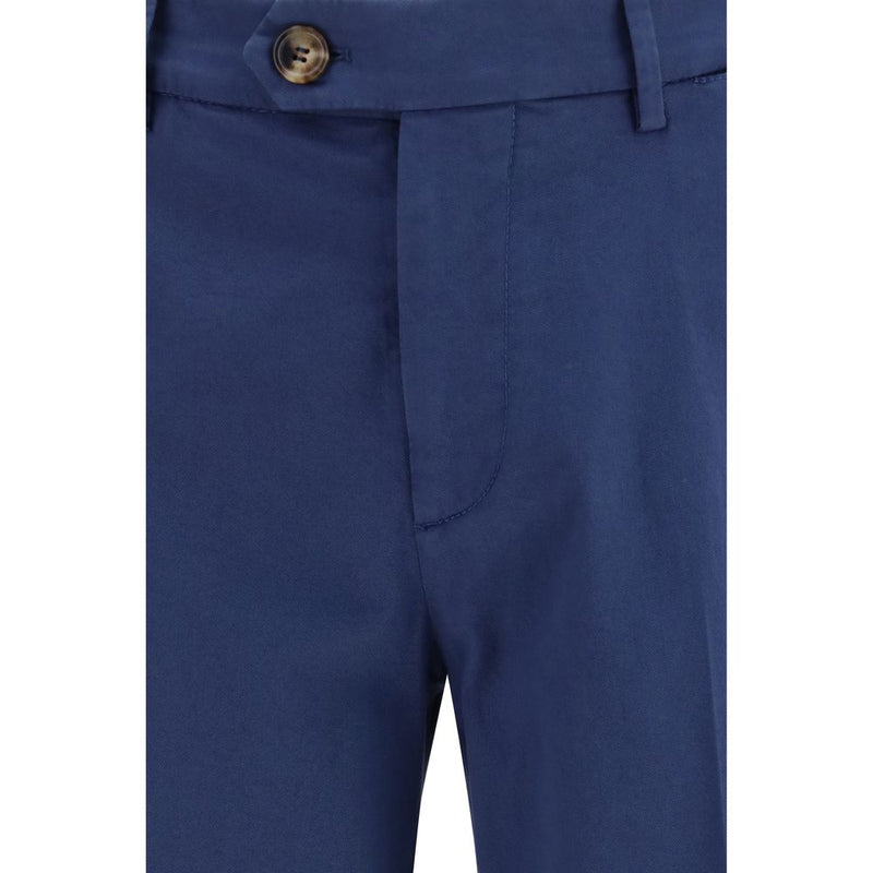 Brunello Cucinelli Blue Cotton Pants
