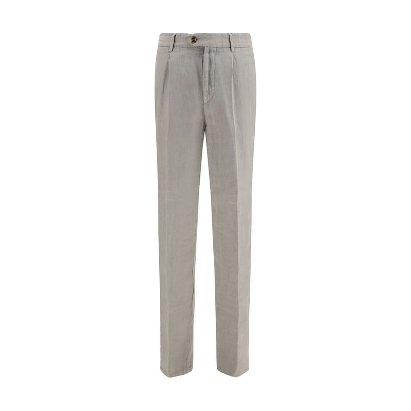 Brunello Cucinelli Gray Linen Casual Pants