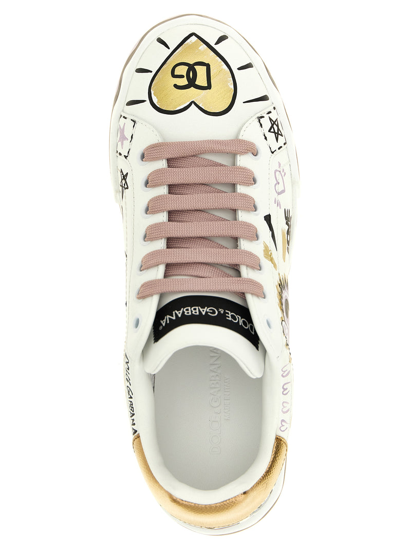 Dolce & Gabbana Multicolor Calfskin Low Top Sneakers