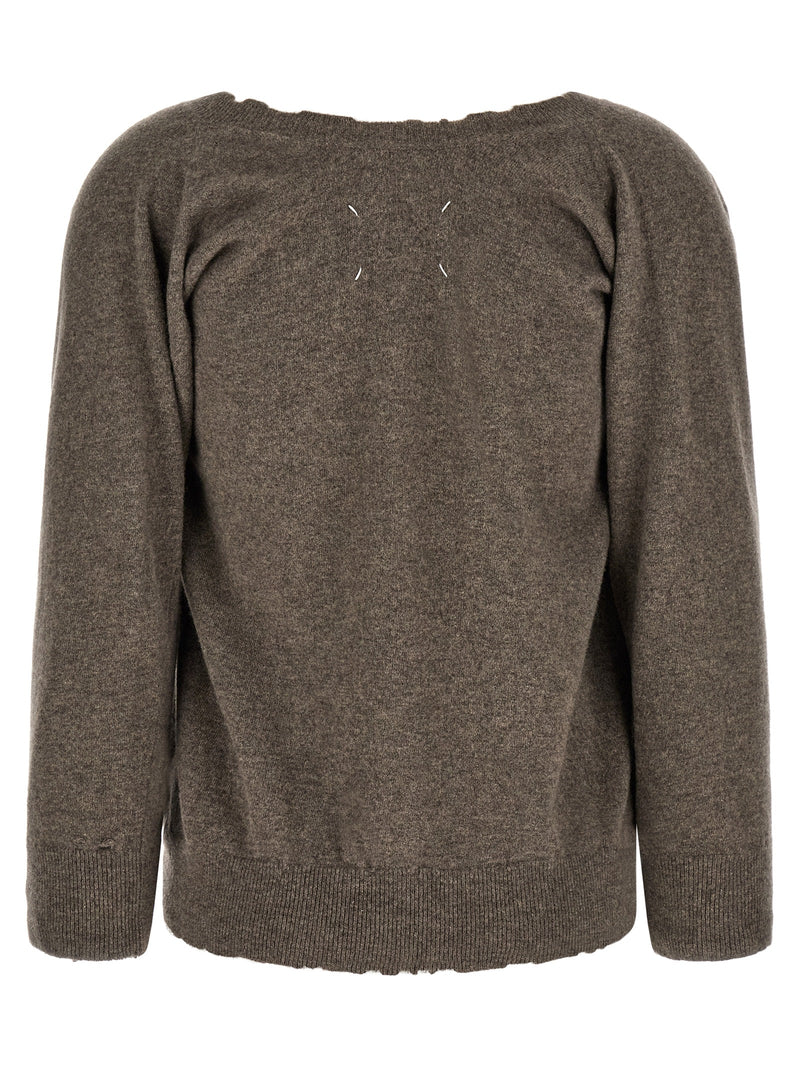Maison Margiela Brown Virgin Wool Cardigan