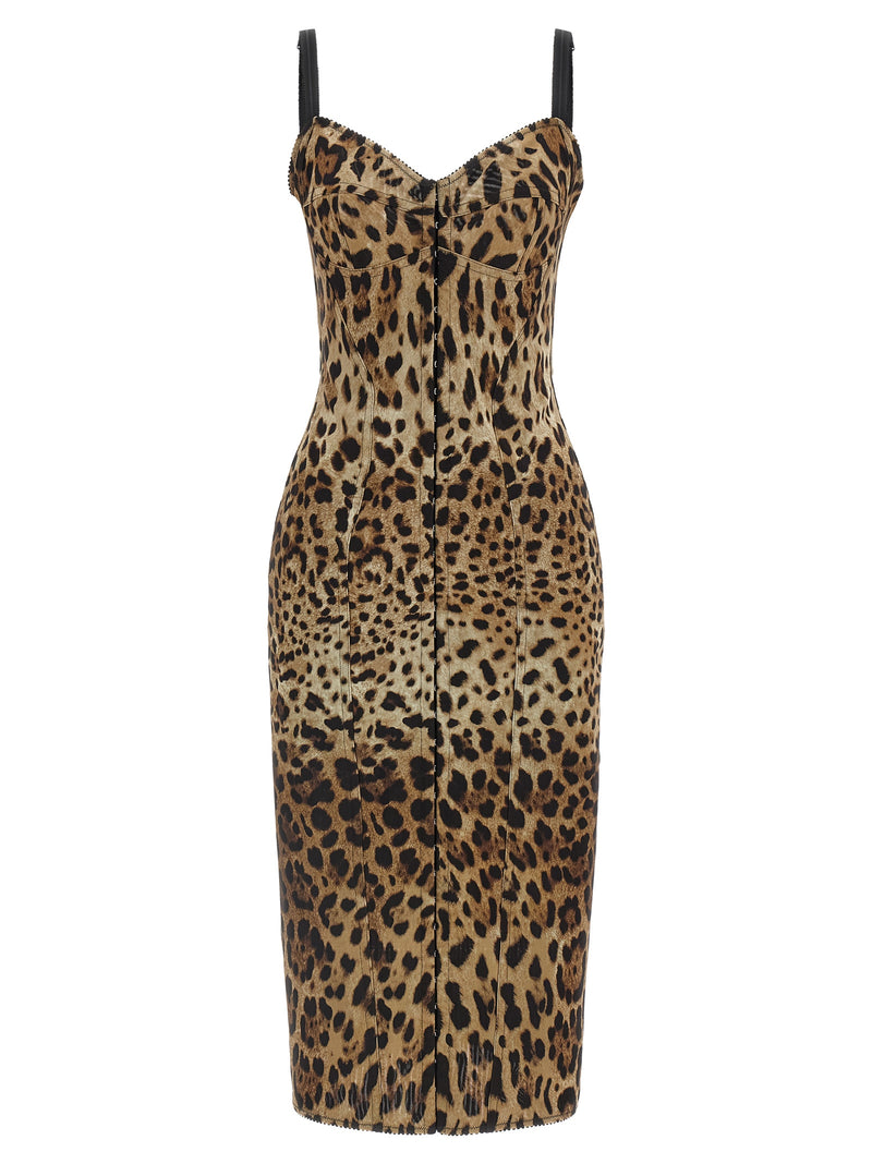 Dolce & Gabbana Brown Polyamide Midi Dress