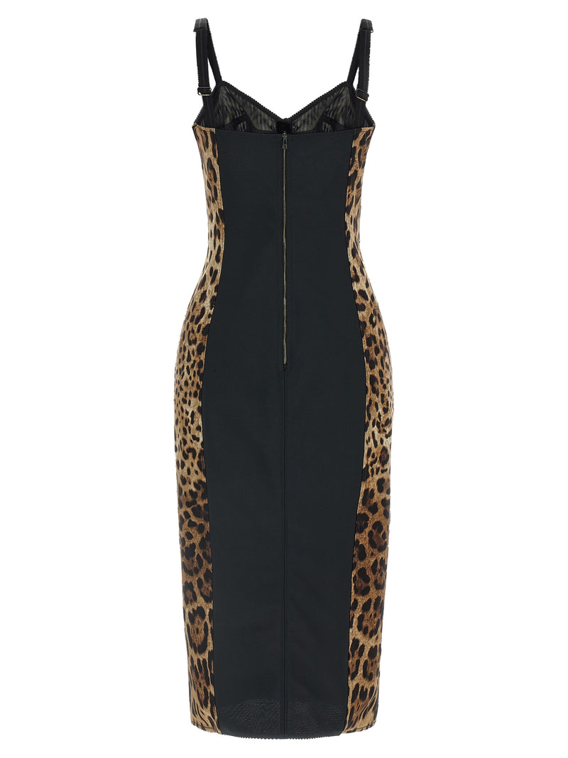 Dolce & Gabbana Brown Polyamide Midi Dress