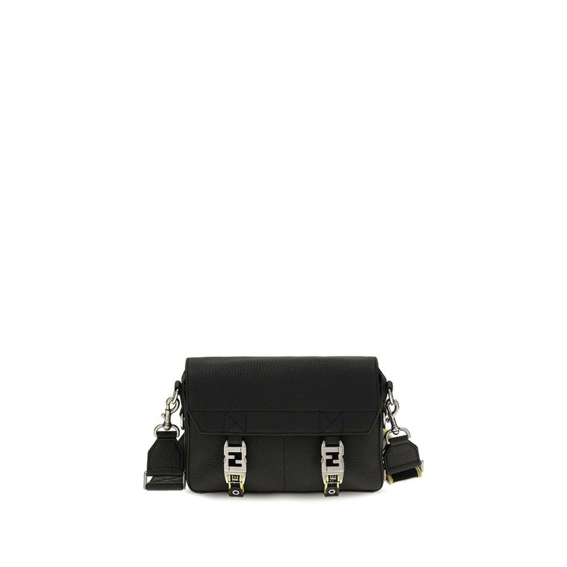 Fendi Black Calf Leather Bos Taurus Shoulder Bag
