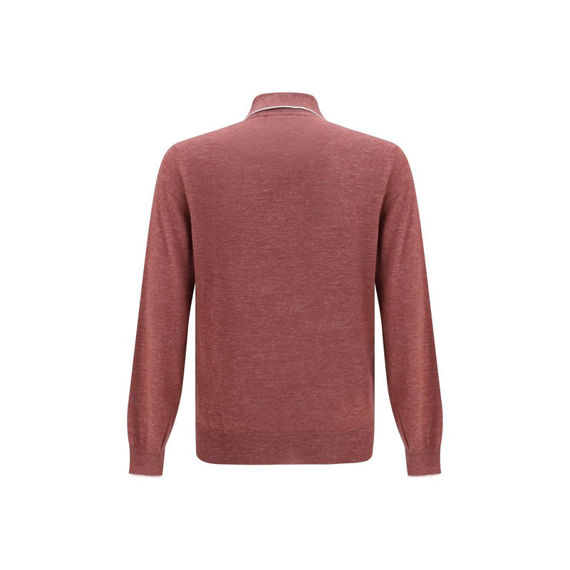 Brunello Cucinelli Bordeaux Cashmere Polo Shirt