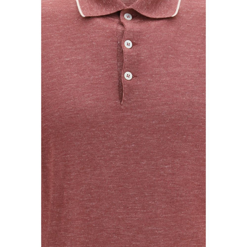 Brunello Cucinelli Bordeaux Cashmere Polo Shirt