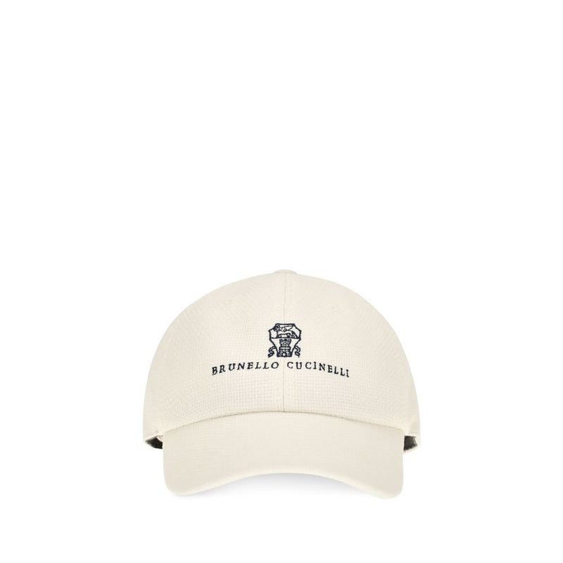 Brunello Cucinelli White Silk Cap (Baseball Hat)
