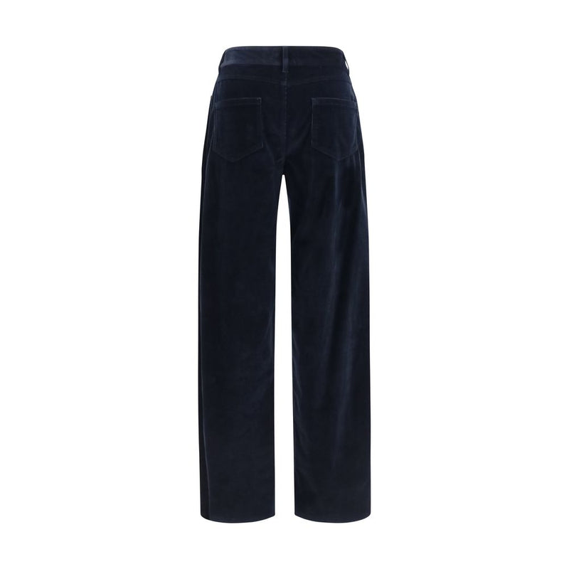 Max Mara Blue Cotton Casual Pants