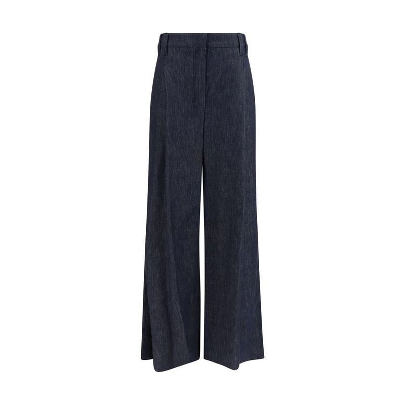 Brunello Cucinelli Blue Cotton Casual Pants