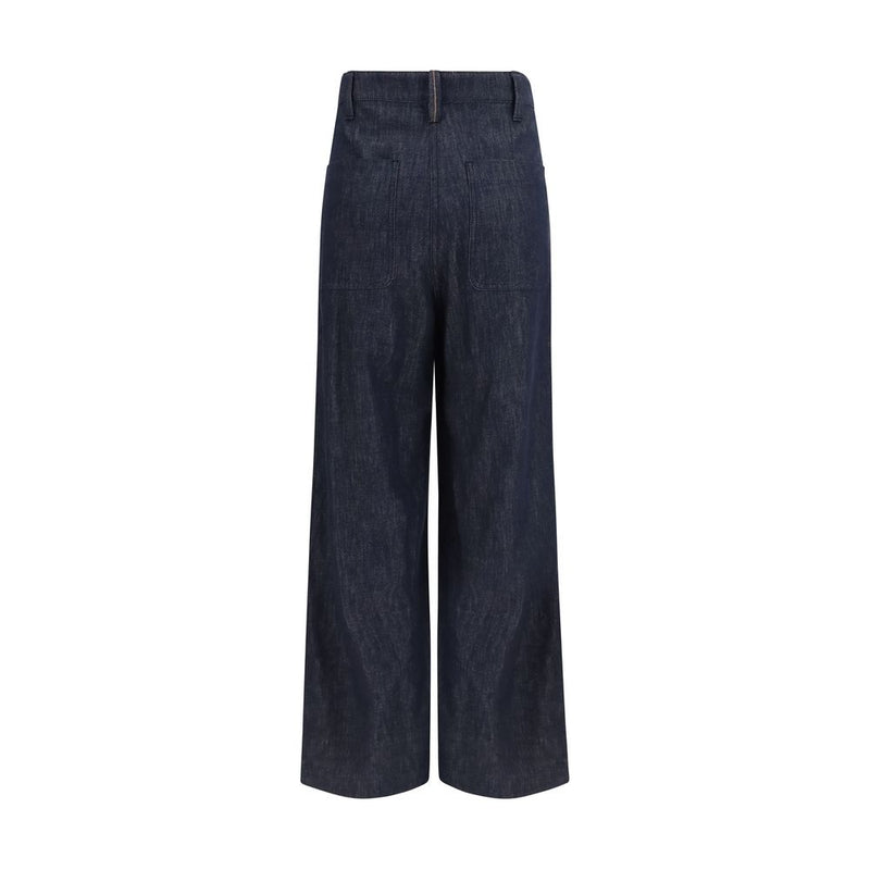 Brunello Cucinelli Blue Cotton Casual Pants
