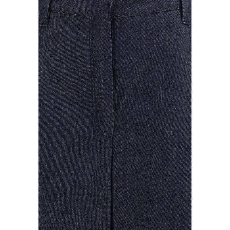 Brunello Cucinelli Blue Cotton Casual Pants