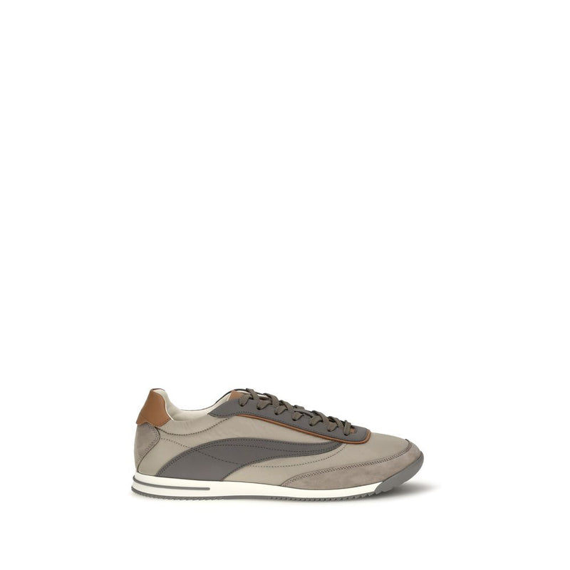 Brunello Cucinelli Beige Suede Leather Sneakers