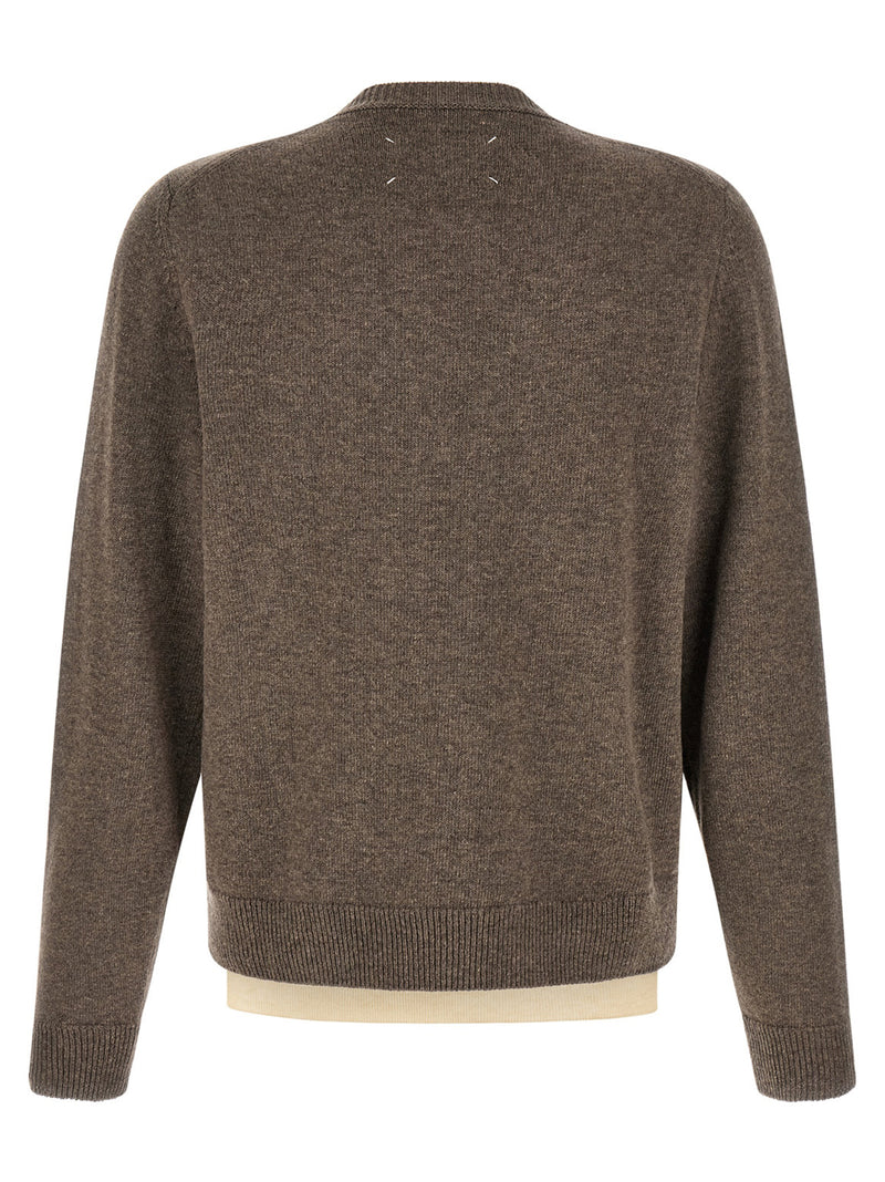 Maison Margiela Brown Virgin Wool Cardigan