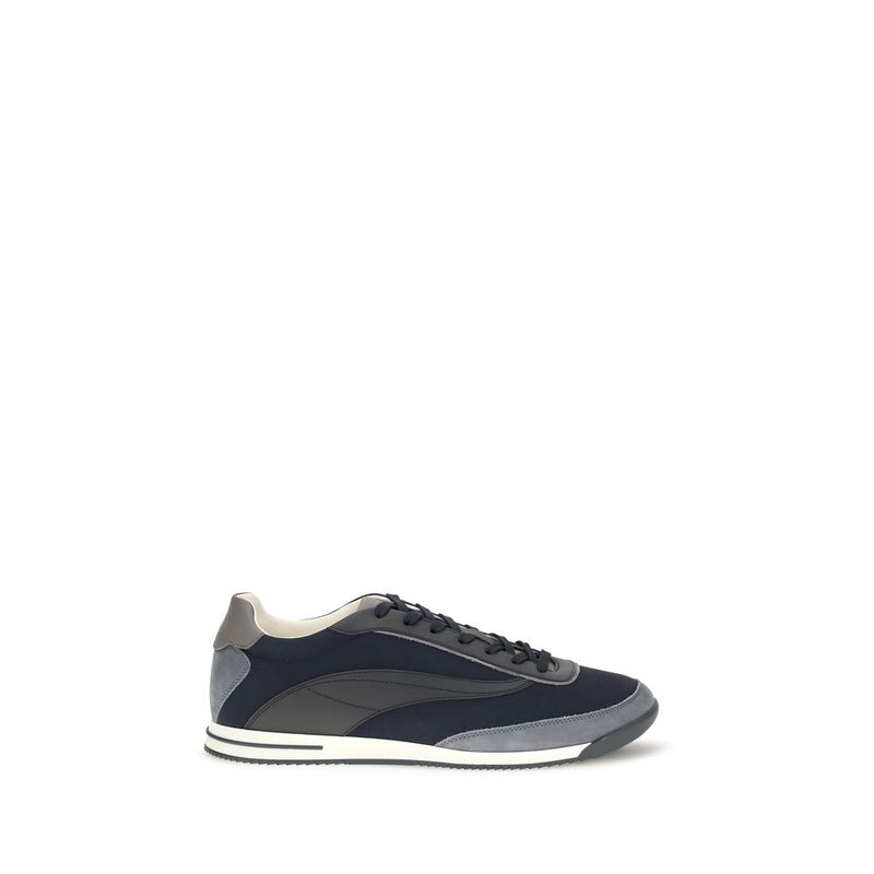 Brunello Cucinelli Blue Suede Leather Low Top Sneakers