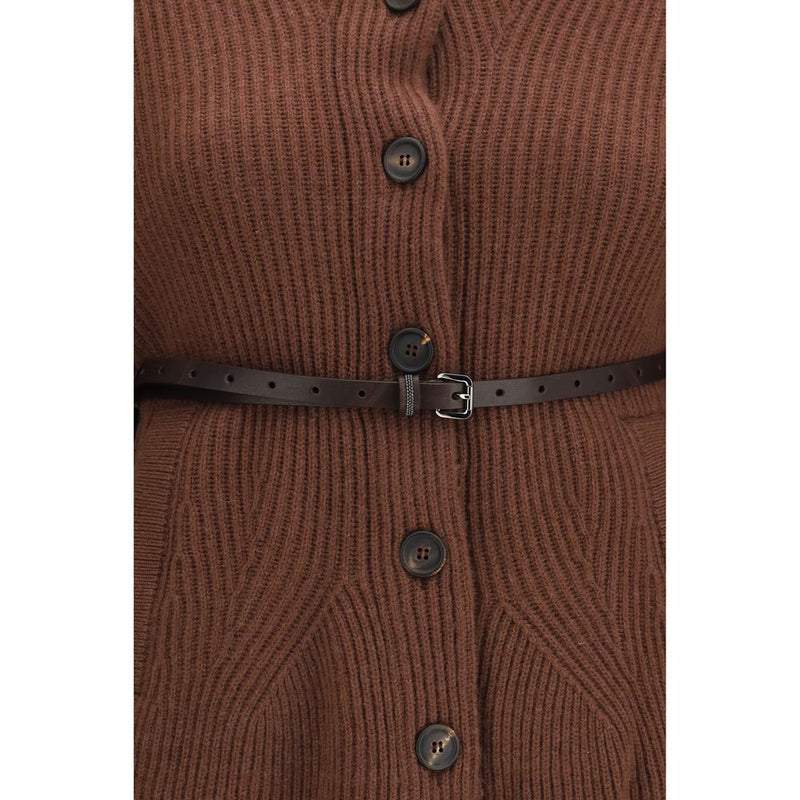 Brunello Cucinelli Brown Wool Oves Aries Cardigan
