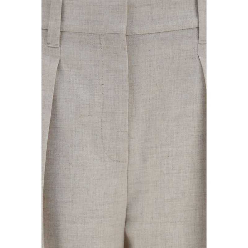 Brunello Cucinelli Beige Wool Oves Aries Dress Pants