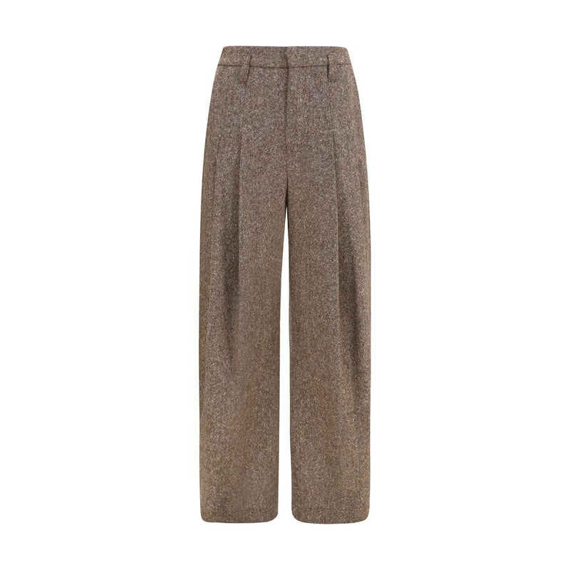 Brunello Cucinelli Brown Wool Oves Aries Casual Pants