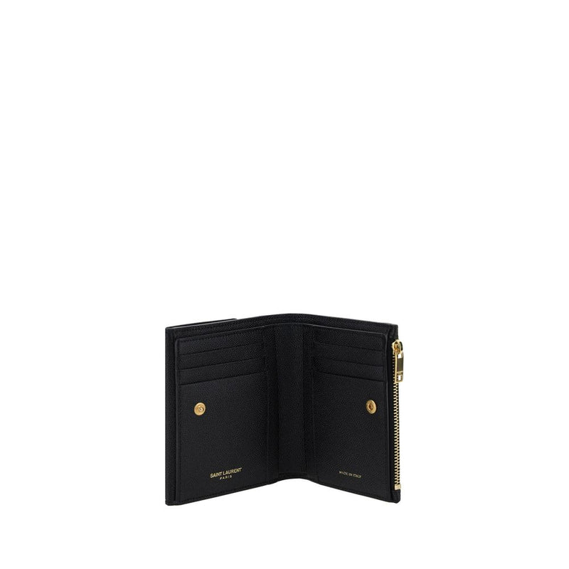 Cartera de piel de becerro negra Bos Taurus de Saint Laurent