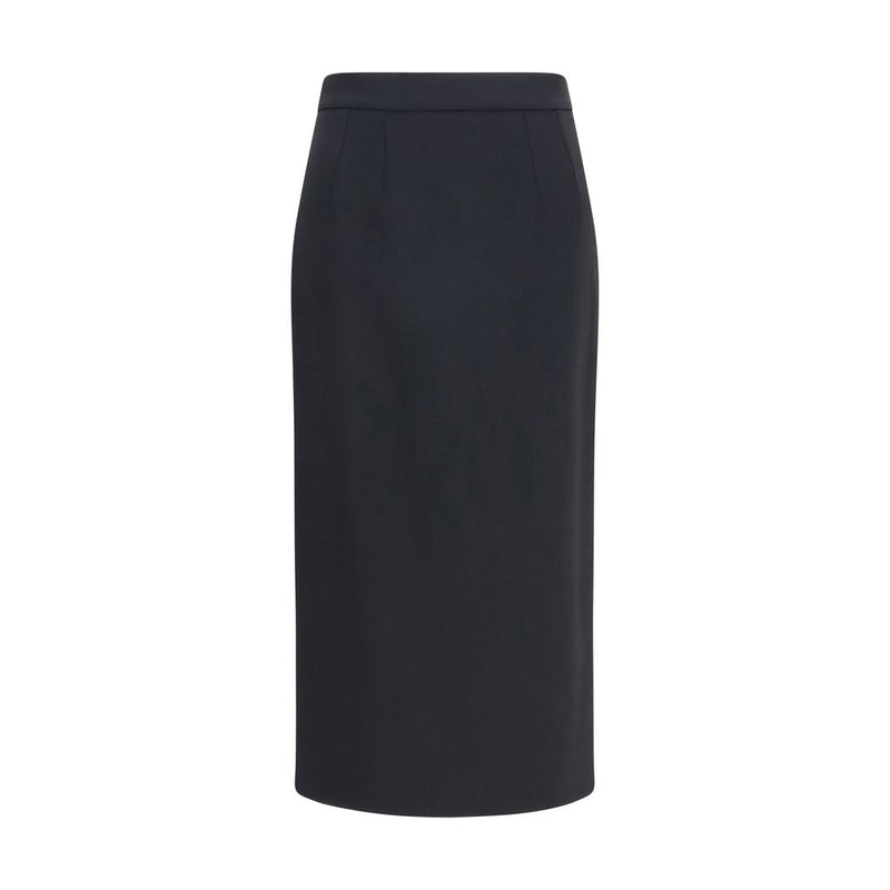 Dolce & Gabbana Black Wool Oves Aries Long Skirt