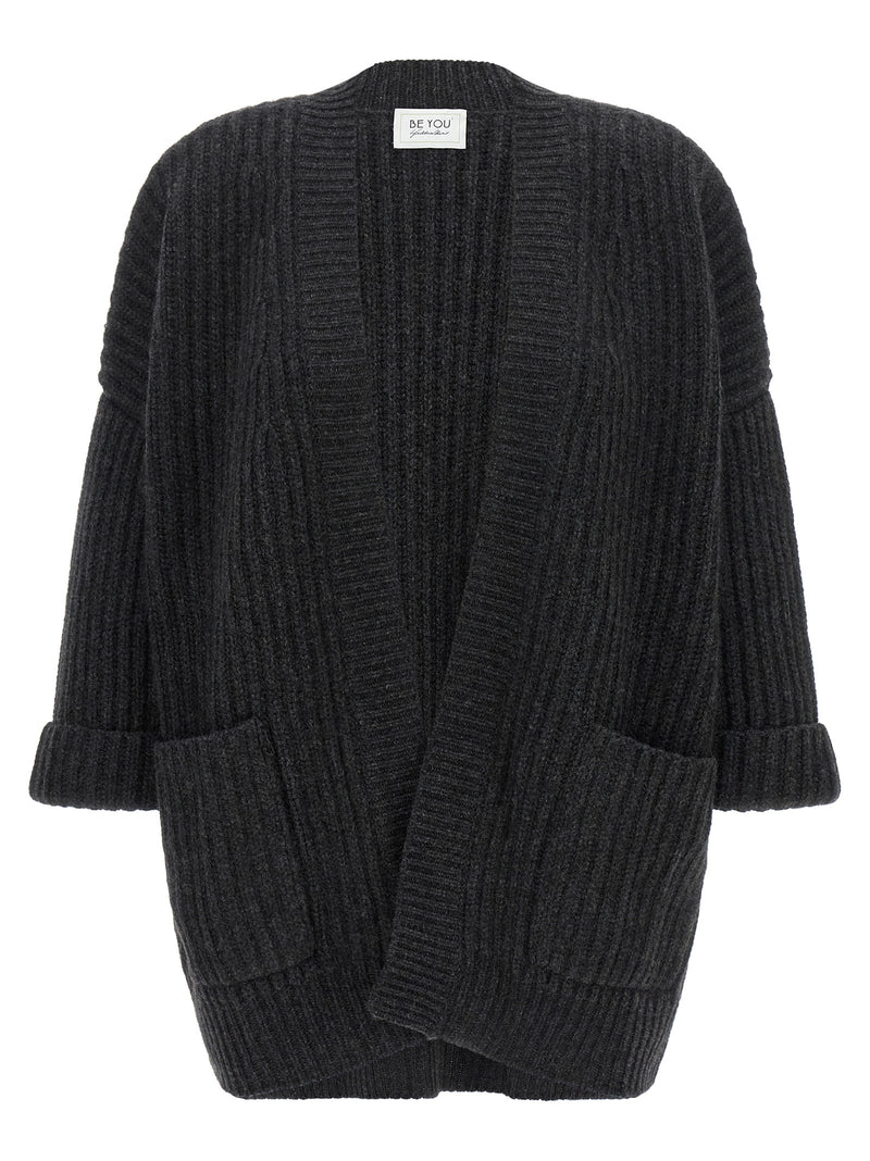 BE YOU Gray Cashmere Cardigan
