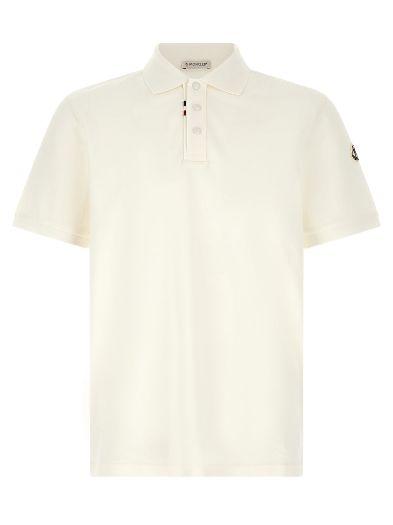 Moncler White Cotton Polo Shirt