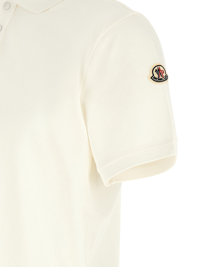 Moncler White Cotton Polo Shirt