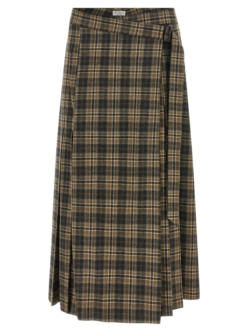 Brunello Cucinelli Brown Virgin Wool Mini Skirt