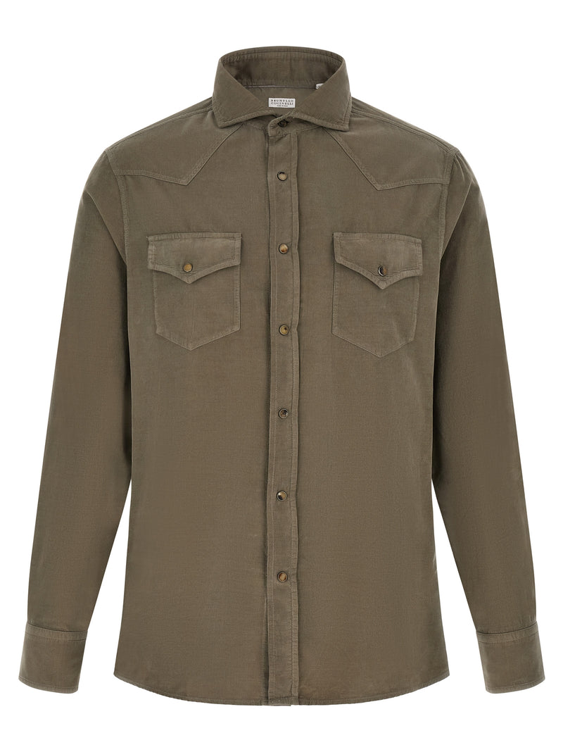 Brunello Cucinelli Bicolor Cotton Blouse