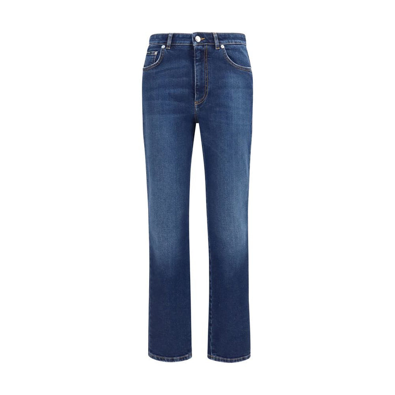 Dolce & Gabbana Blue Cotton Straight-Leg Jeans