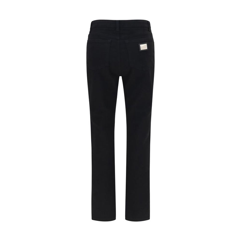Dolce & Gabbana Black Cotton Straight-Leg Jeans