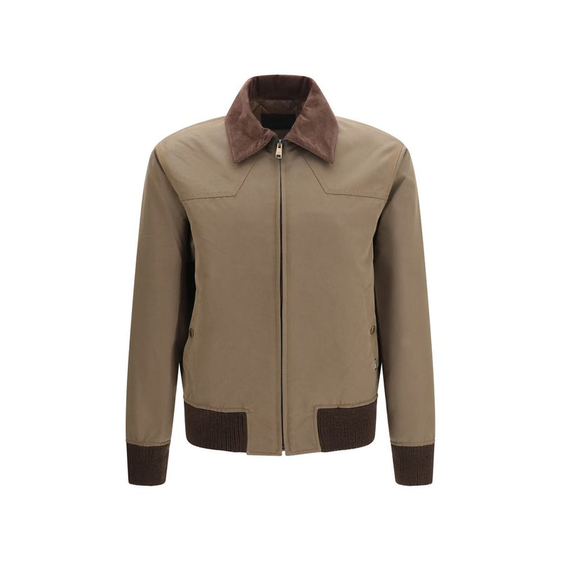 Prada Brown Cotton Full-Length Jacket
