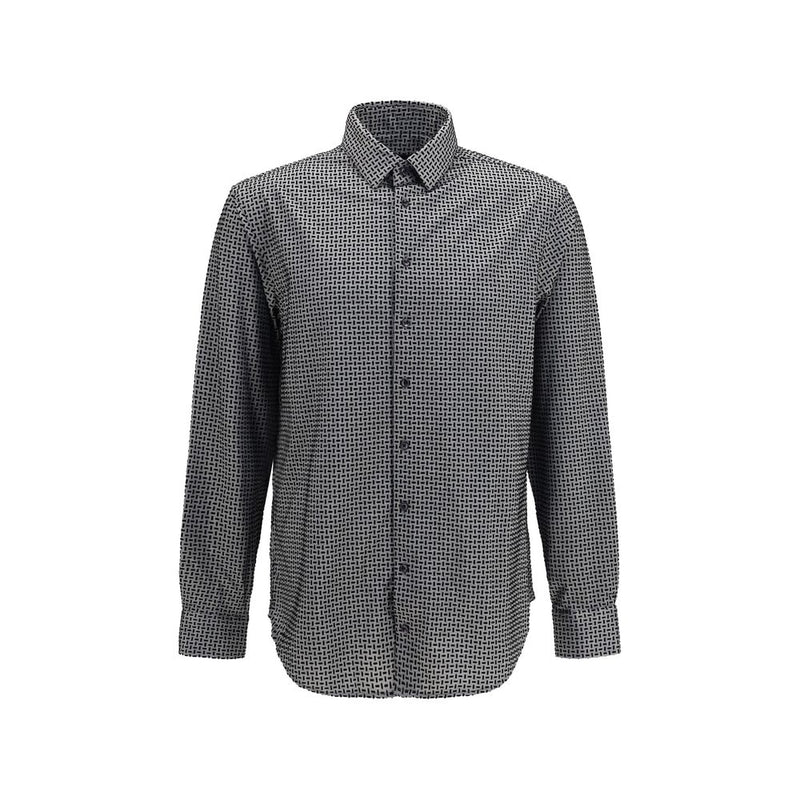 Giorgio Armani Gray Cotton Pattern Shirt