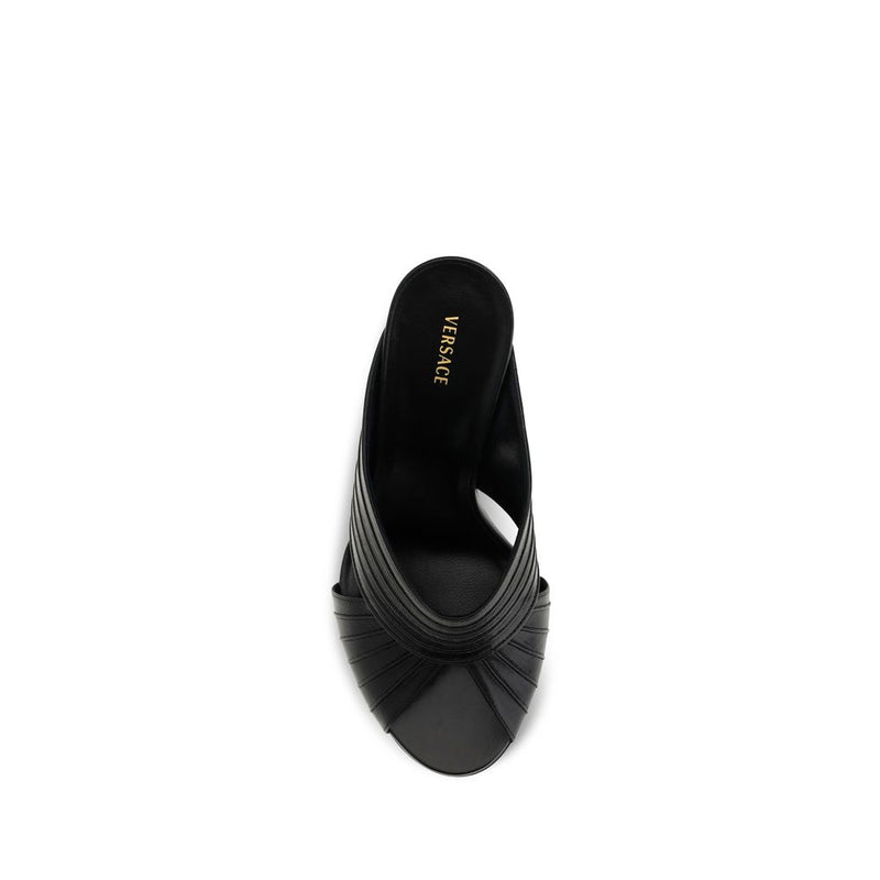 Versace Black Lamb Ovis Aries Aries Mules