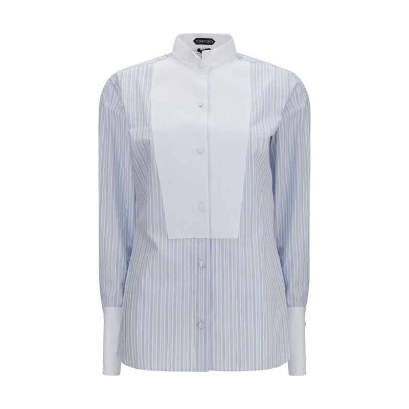 Tom Ford Blue Cotton Pattern Shirt